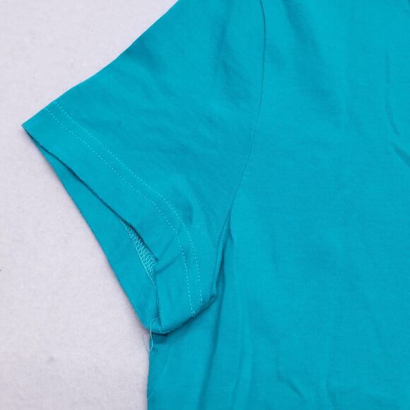 Reebok Active Pullover Short Sleeve T Shirt Womens Size Medium M Blue White - Picture 5 of 9